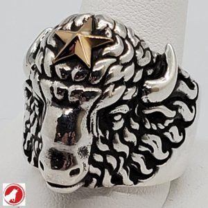 KING BABY Sterling Silver Buffalo Ring 11.5 US Sz